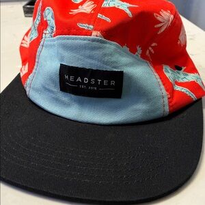 Headster Kids Red and Blue Dinosaur Cap